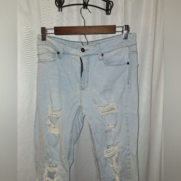 Empyre Blue Boyfriend Jeans Distressed Casual - Picture 2 of 4